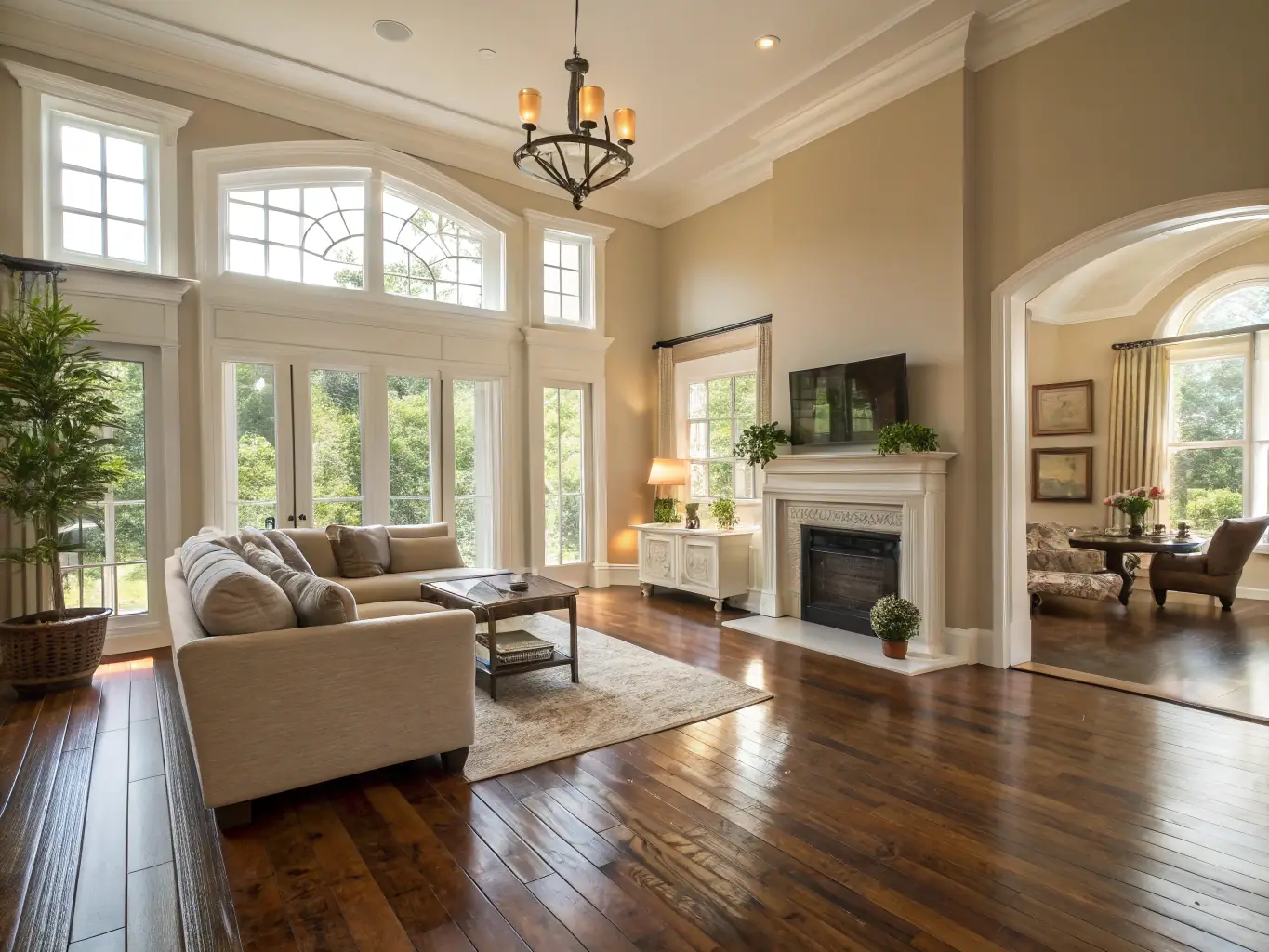 A restored room after water damage, showing the final stages of restoration and cleaning by Cartersville Water Damage 24/7.
